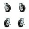 Service Caster 6 Inch Rubber on Aluminum Caster Set with Roller Bearings 2 Swivel Lock 2 Brake SCC-30CS620-RAR-BSL-2-TLB-2 - alternate 1